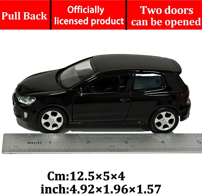 Modelo de Auto Volkswagen Golf GTI 1:36 Metal Negro miniatura 4