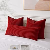 Vista 606 de UGASA - Juego de 2 fundas de almohada de terciopelo a rayas, funda decorativa para cojín con cremallera oculta para el hogar, sofá, dormitorio