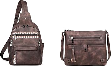FADEON Sling Bag for Women & Crossbody Bag Brown Collection