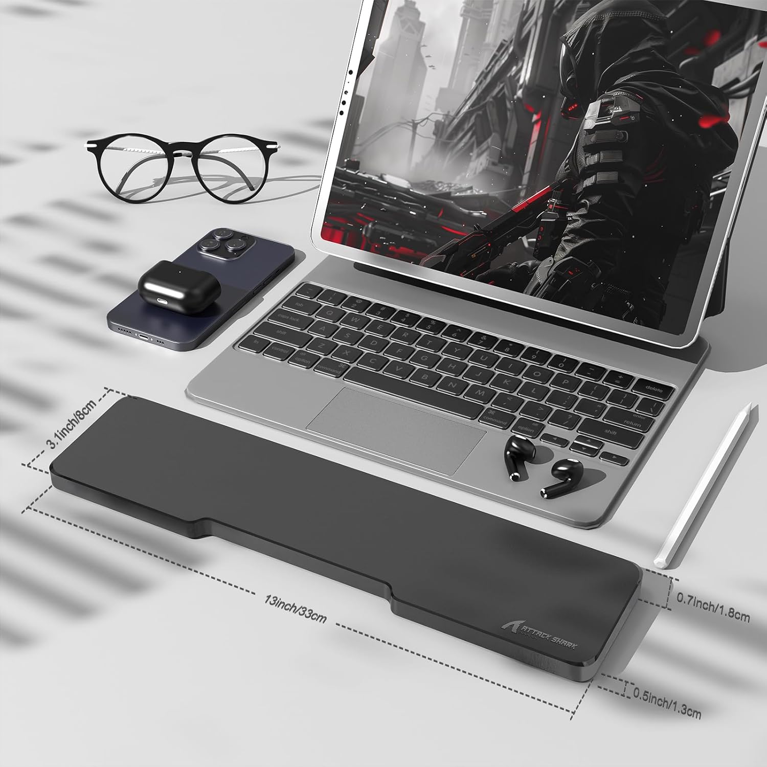 Acrylic Gaming Keyboard Wrist Rest Pad,Clear Wrist Rest for Computer Keyboard,Office,PC Gaming,Laptop,Mac,Comfortable,Lightweight,Ergonomic for Easy Typing Pain Relief