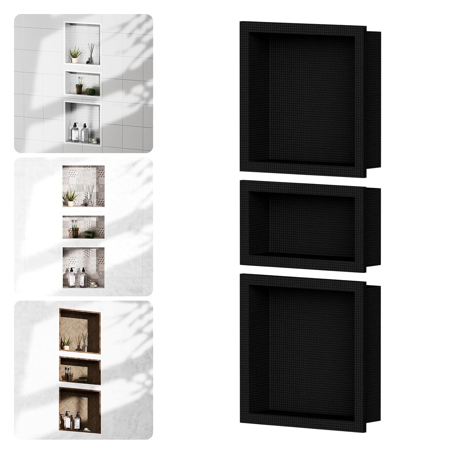 Homevacious Shower Niche Ready for Tile 14x14 14x8 14x14 XPS Triple Waterproof Recessed Bathroom Wall Niche Shelf Insert