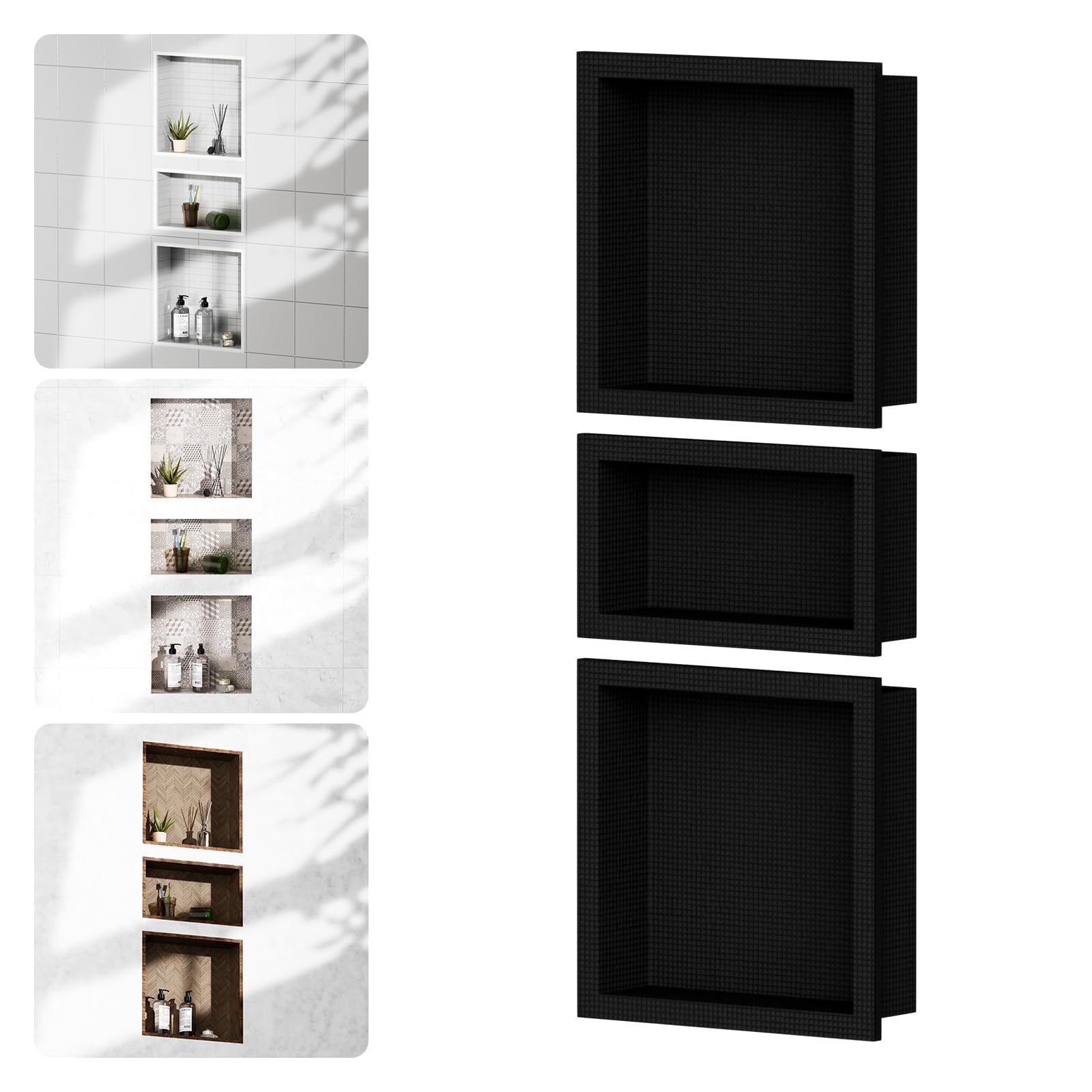 Homevacious Shower Niche Ready for Tile 14x14 14x8 14x14 XPS Triple Waterproof Recessed Bathroom Wall Niche Shelf Insert