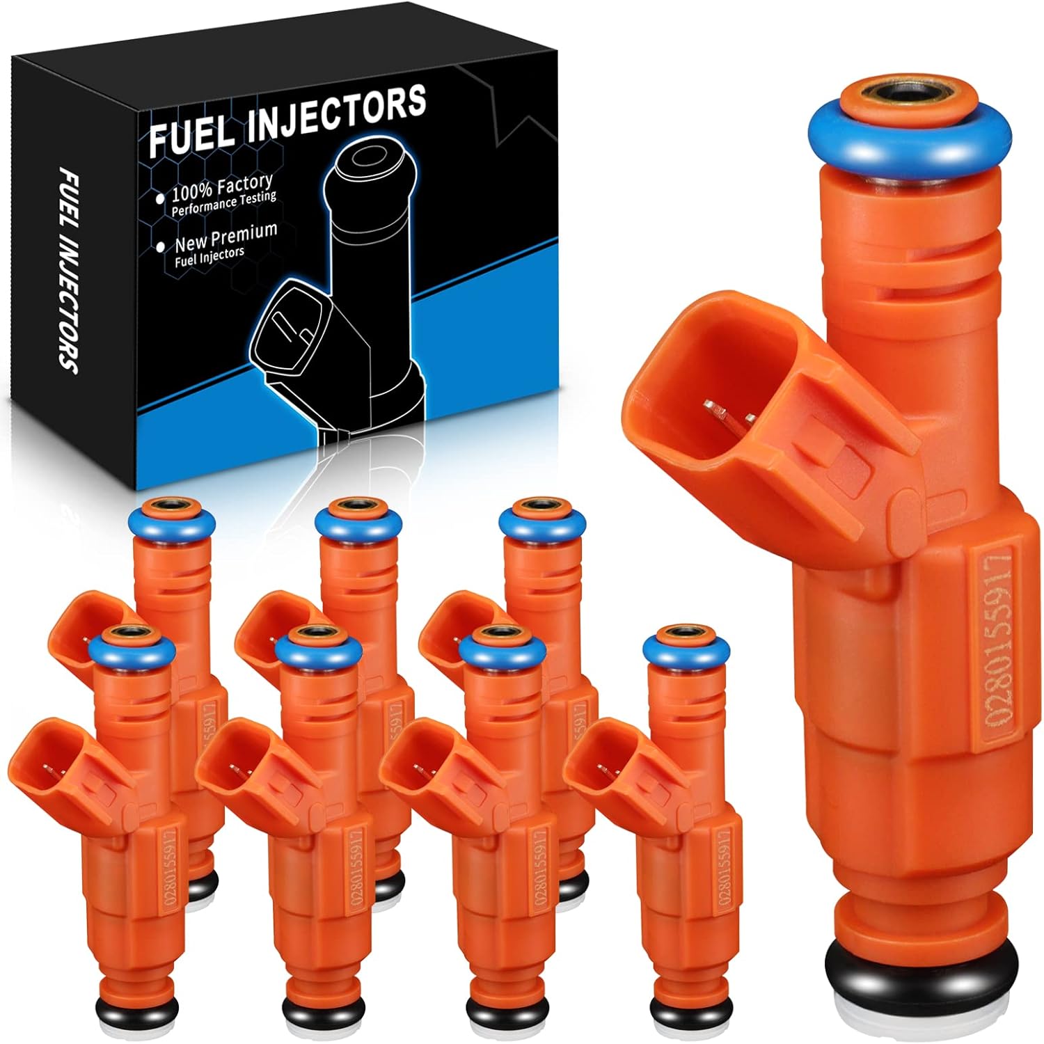 Fuel Injectors Set of 8 Compatible with for:-Ford Crown Victoria, for:-Lincoln Town Car, for:-Mercury Grand Marqui V8 4.6L 2003 2004 Replacment OE# 0280155917,CM5138 8PCS