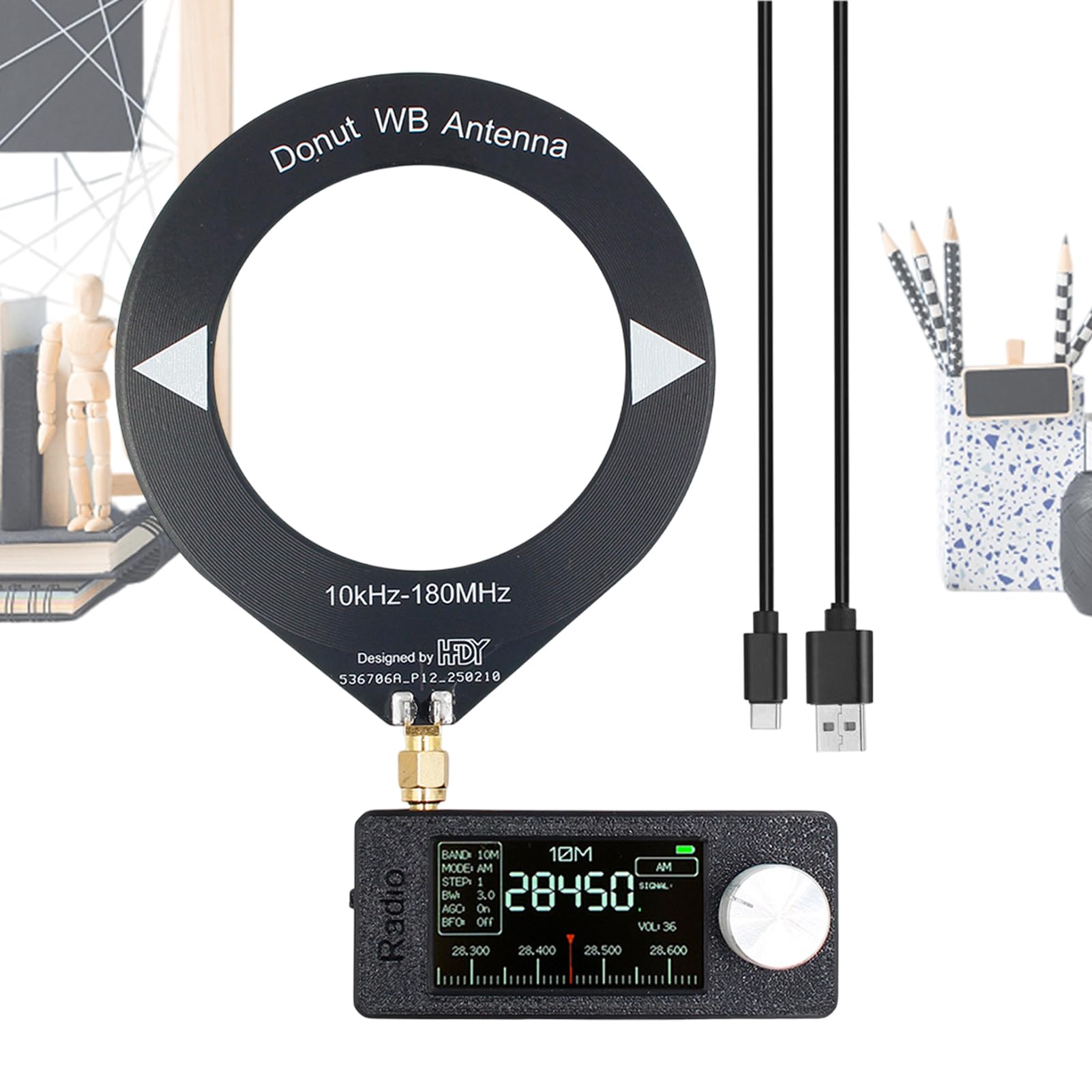 Receptor de radio HAM Radio Master, tamaño de bolsillo, pantalla IPS de 1,9 pulgadas con antena, pantalla HD, compacto para viajes a casa al aire libre