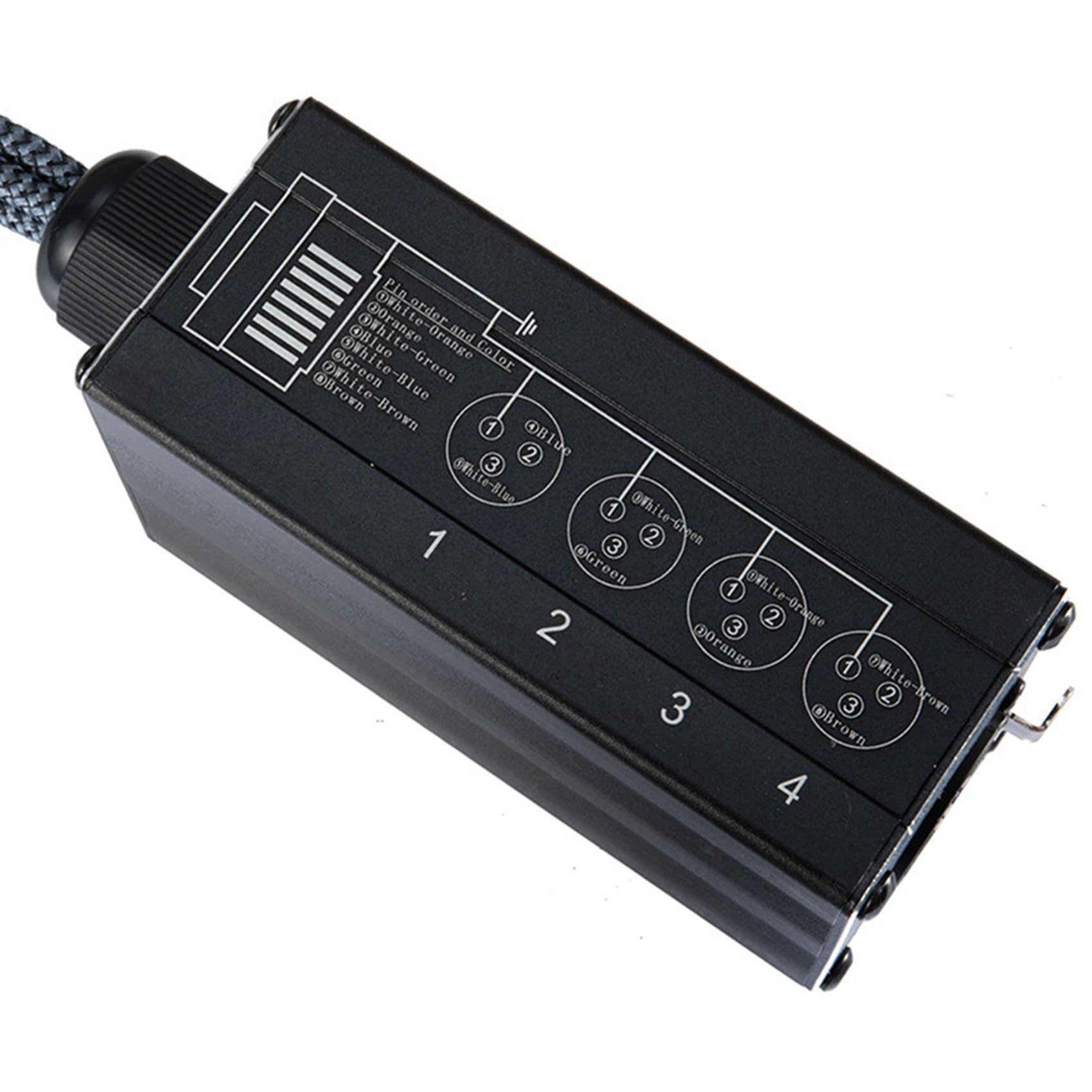 2 Paio XLR/Femmina 4 Canali Snake 3 Pin XLR/Un Ethercon RJ45 Cat5/Cat6 Extender Ethernet per Palco dal, Nero