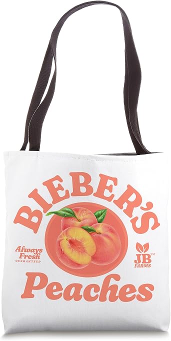 Official Justin Bieber Peaches White Tote Bag