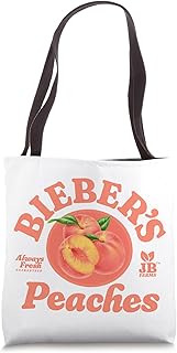 Official Justin Bieber Peaches White Tote Bag
