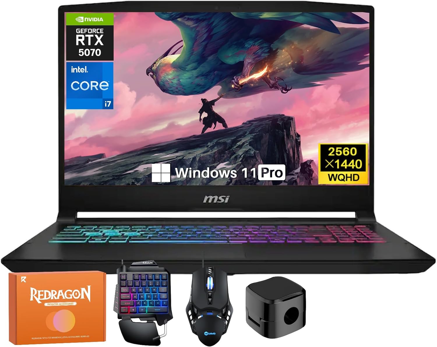 MSI Katana 15HX Gaming Laptop, NVIDIA GeForce RTX 5070 8GB GDDR7, 14th Gen Intel Core i7-14650HX, 15.6" 165Hz 2.5K QHD (2560x1440) Screen, 16 GB DDR5 RAM, 1 TB SSD, RGB KB, Copilot AI, Win 11 Pro