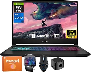 MSI Katana 15HX Gaming Laptop, NVIDIA GeForce RTX 5070 8GB GDDR7, 14th Gen Intel Core i7-14650HX, 15.6" 165Hz 2.5K QHD 2560x1440 Screen, 16 GB DDR5 RAM, 1 TB SSD, RGB KB, Copilot AI, Win 11 Pro