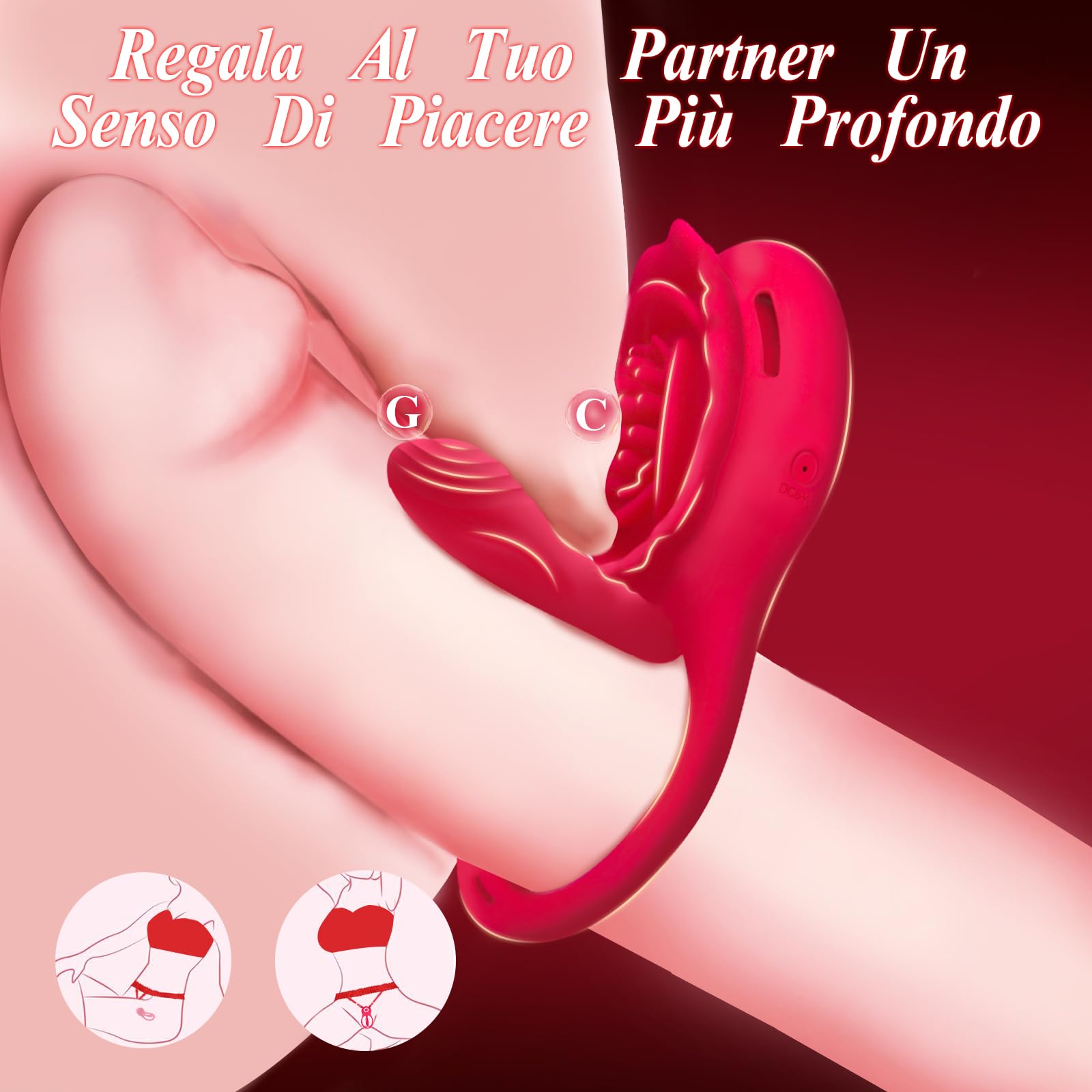 Vibratoreper Donna Professionale Clotoride con App 9 Modalità Vibratore Telecomando Wireless Sexytoysys Donna Coppia Sex Toys Stimolatore per Clitoride Punto G Squirting Vibratoriper Donne (Red)