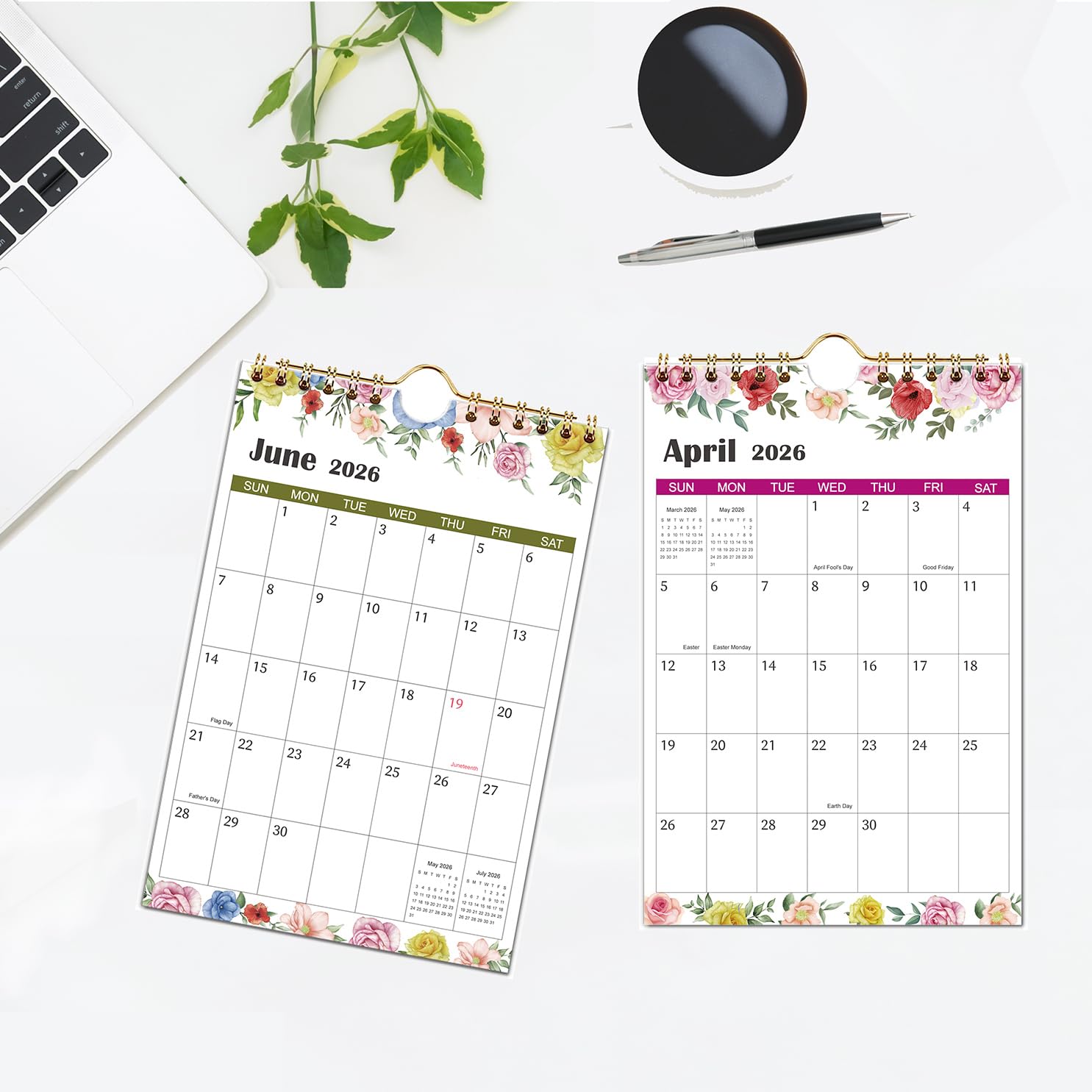 Mini-Wandkalender 2025–2026 – 16,4 X 21,6 Cm, 16 Monate Planung Für Schreibtisch, Küche & Reisen