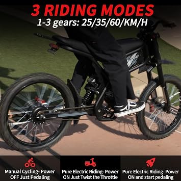 Bootime Thrilling 2000W Electric Dirt Bike for Teens - 37 MPH High-Speed, 85 Mile Range, 25 Fat Tires & Dual Battery | All-Terrain Off-Road eBike for Snow, Sand, Trails & Mountain Adventures