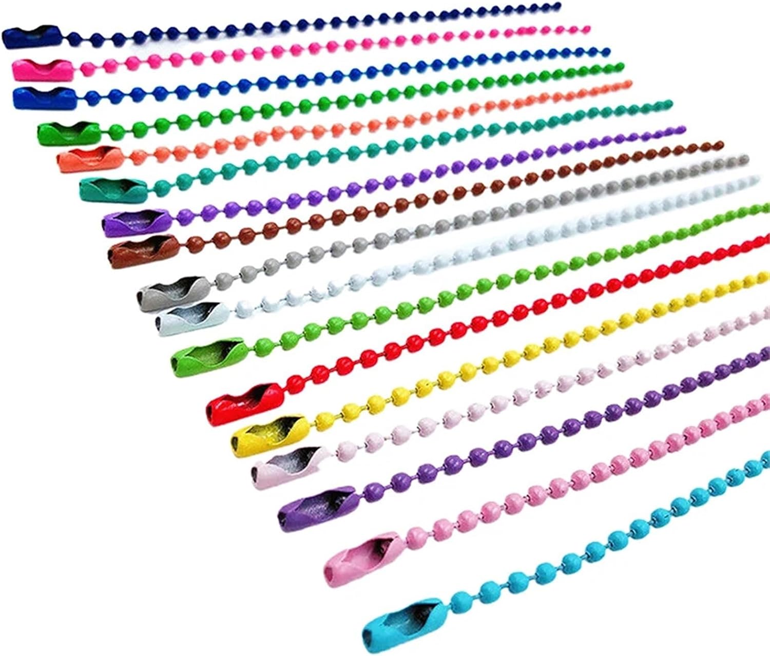 Ball chain, 1000pcs Colorful Assorted Set for Keychain Tags Jewelry Necklace Making Key Ring Ornament for Tag Chain