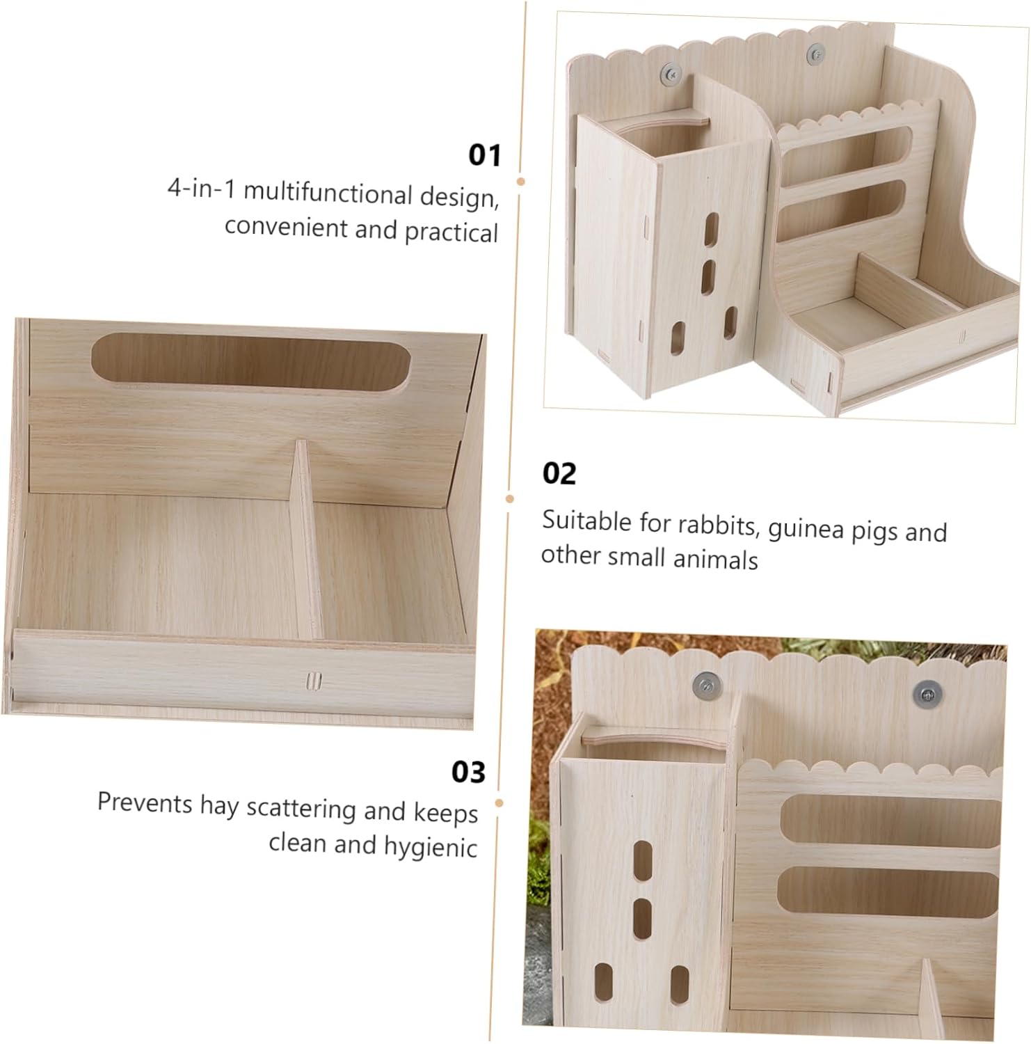 Bunny Feeder Holder Sturdy Hay Rack for Rabbits Guinea Pigs and Animals Design Easy to Use Capacity for Less Waste