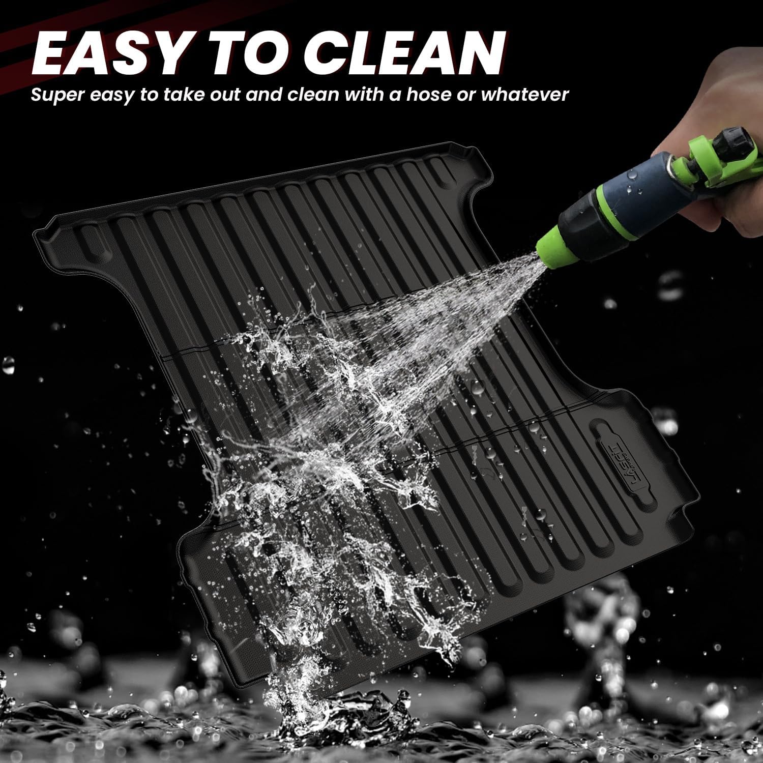 LASFIT 5.7FT Truck Bed Mat for Ram 1500/1500 RHO 2019-2026 & RAM 1500 New Body 2019-2024 Short Bed (5FT7 / 67.4inches) Not for Rambox, All Weather Custom Fit Truck Cargo Bed Liner, Black