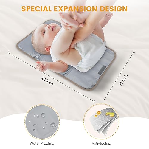 Miniatura 5 de LOVEVOOK Mochila para Pañales, Bolsa de Pañales Tipo Tote con Bolsillos Aislados, Bolsa de Bebé para Niña y Niño con Cambiador, Bolsa de Bebé Grande