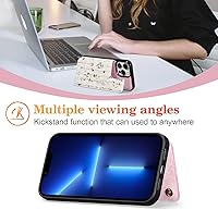 Vista 50 de UEEBAI Funda tipo cartera para iPhone 15 Pro Max con tarjetero, cubierta de cuero PU con soporte, bloqueo RFID, doble cierre magnético, relieve