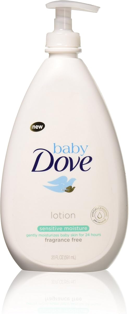 Baby Dove Loción facial y corporal sensible a la humedad, 20 onzas líquidas (paquete de 4)