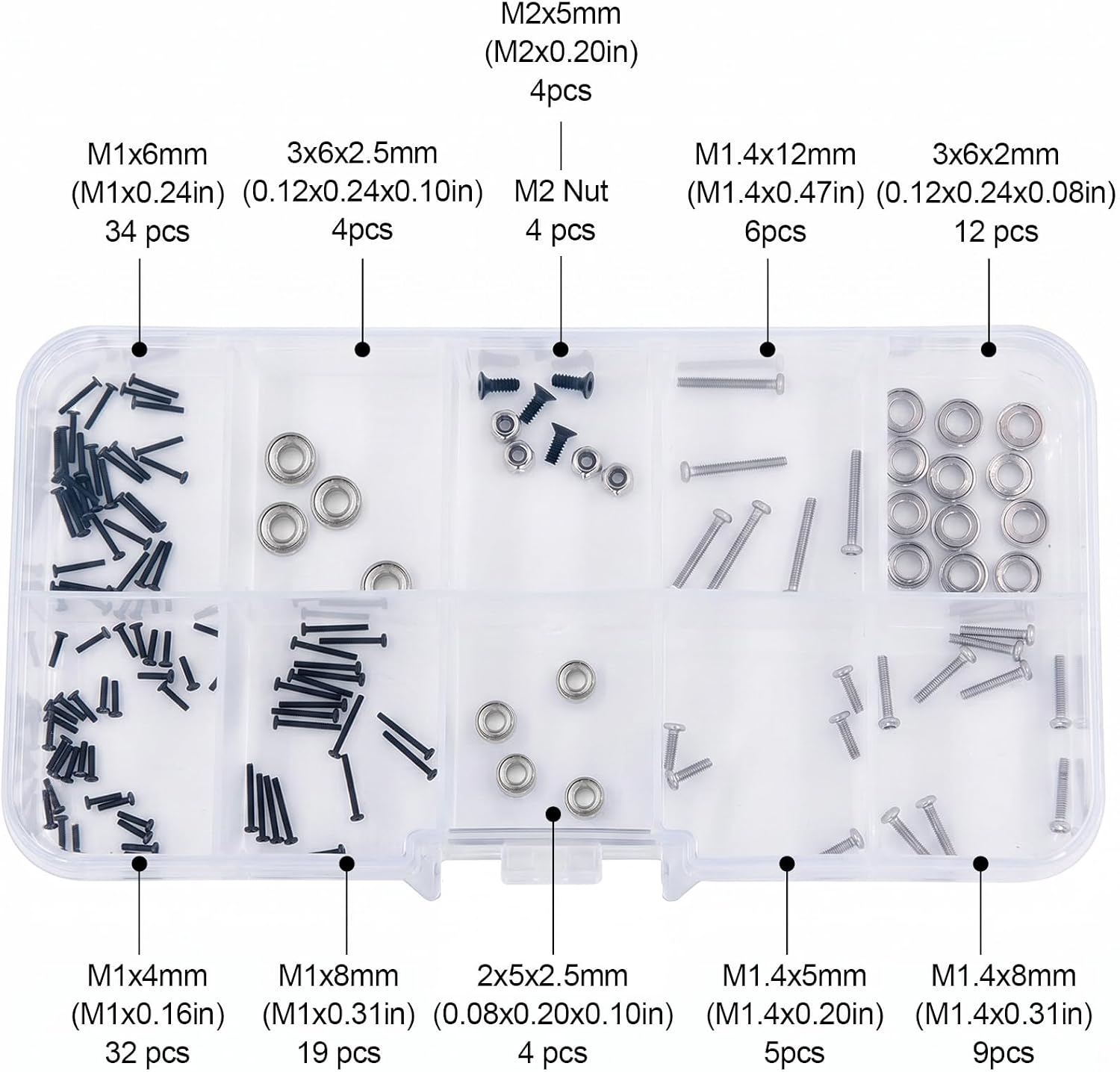 OGRC 1/30 Screws Set 1.3mm Hex / 2.0mm+ Phillips Screwdriver / 3.0mm Hex Nut Driver RC Tool Kit for 1/30 Axial SCX30