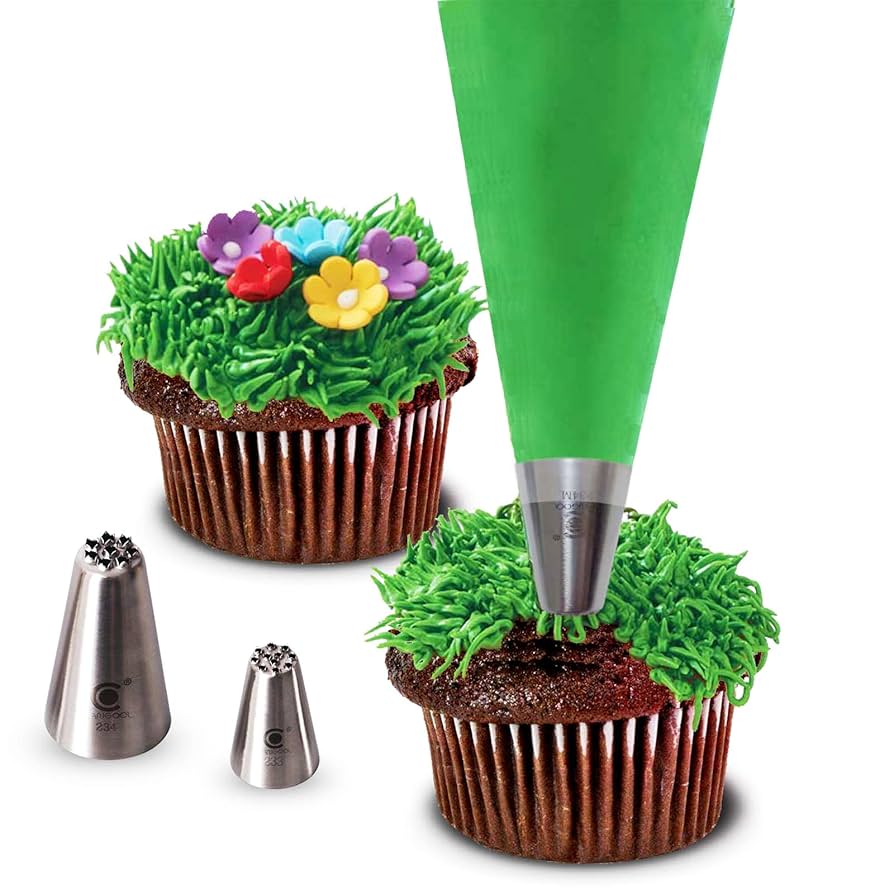Tumtanm Spritztüllen Set - 3 Stück Edelstahl Tüllen Für Cupcake Deko