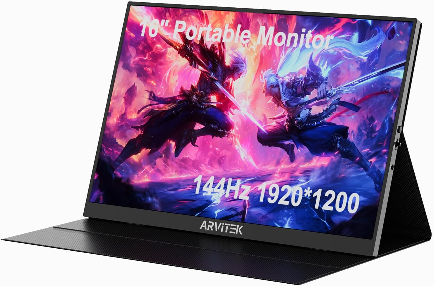 16" Portable Monitor with Cover, 144Hz 1920x1200 HDR, USB-C Second Screen for Laptop, PC, PS5, Switch, Mac, Ultra Slim