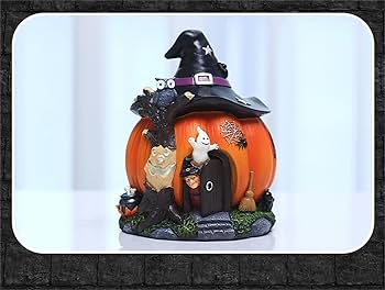 ψ(｀∇´)ψ ネコ魔女　【大】　かぼちゃランタンセット　A 楽天市場】ハロウィン かぼちゃ 置物 ハットパンプキン フェイス
