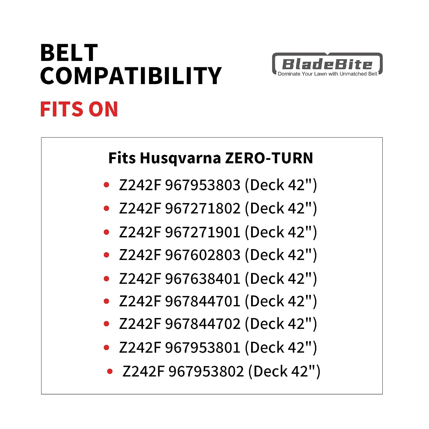 Deck Belt 587270001 / Kevlar Cord / 1/2" x 121" - Fit with Husqvarna 42" Decks Z242F 967953803 967271802