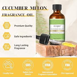 EUQEE Cucumber Melon Fragrance Oil, Premium Cucumber Melon Essential Oil 2.02 Fl oz/ 60ml with Glass Dropper for Diffuser, DIY Soap, Candle Making