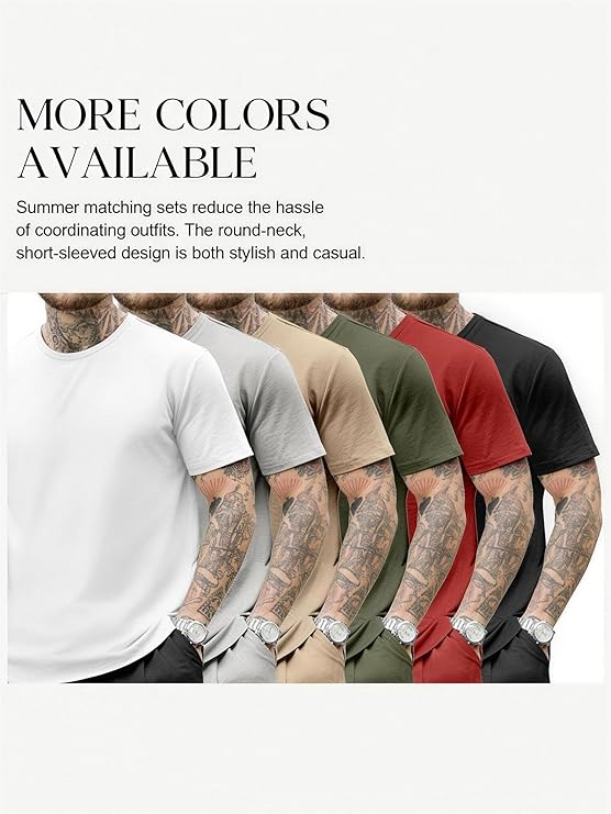 JEMLDL Men's 2 Piece Loungewear Set Short Sleeve Shirt & Shorts Summer Outfits Casual Comfortable Tracksuit