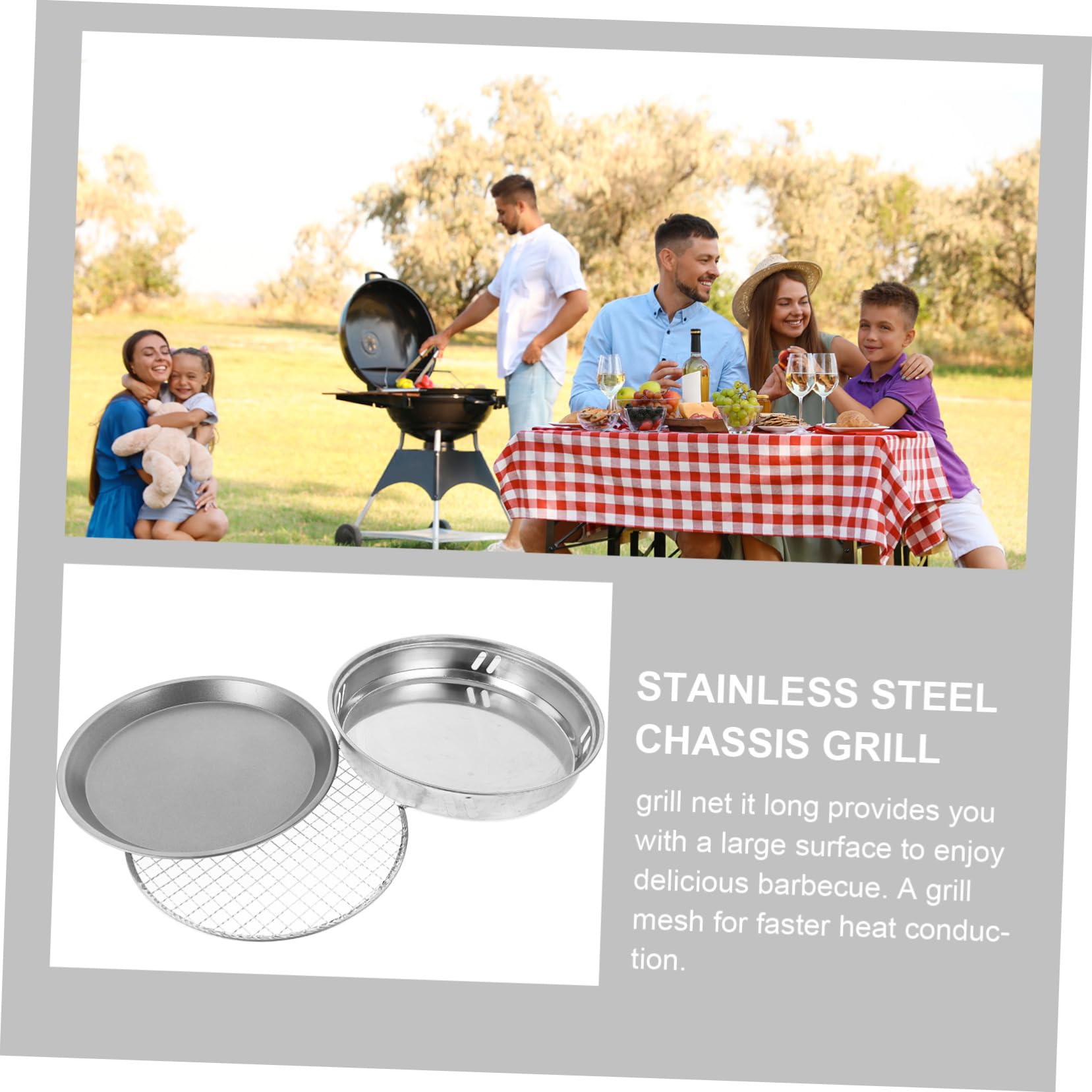 Mipcase 28cm Outdoor Portable Grill Disposable Bbq Mini Grill Stove Set Sturdy Base Great for Camping Random