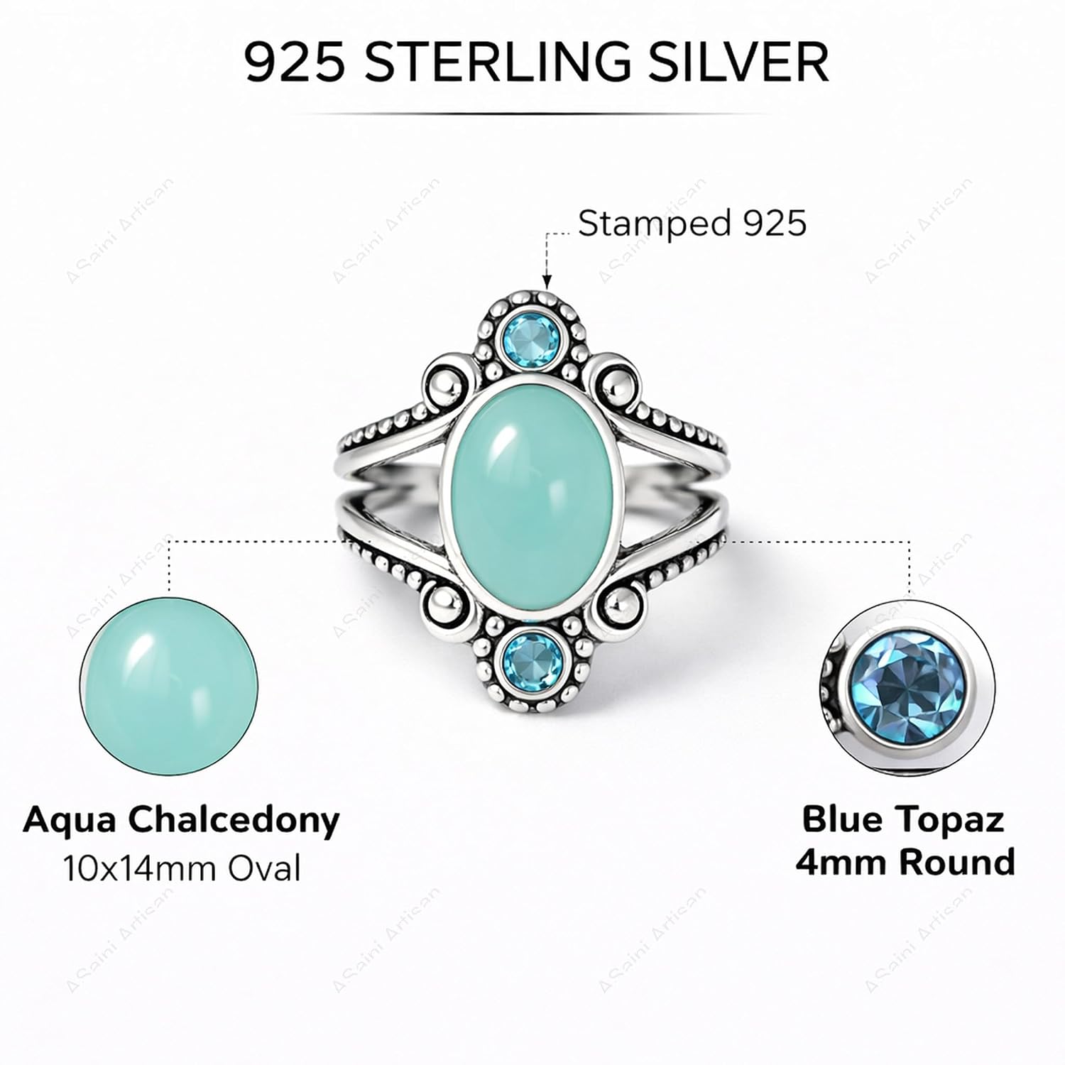 Valentine Day Gift 925 Sterling Silver Statement Womens Rings Bridesmaid Gift Statement for Her Art & Deco Wedding Bohemian Wedding Women Women's Jewelry Boho - Image 5