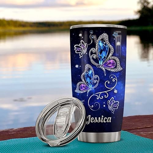 Vista 56 de Wassmin Vaso personalizado de caballo con tapa, 20 onzas, 30 onzas, joyería, caballos, acero inoxidable, doble pared, aislamiento al vacío, vasos