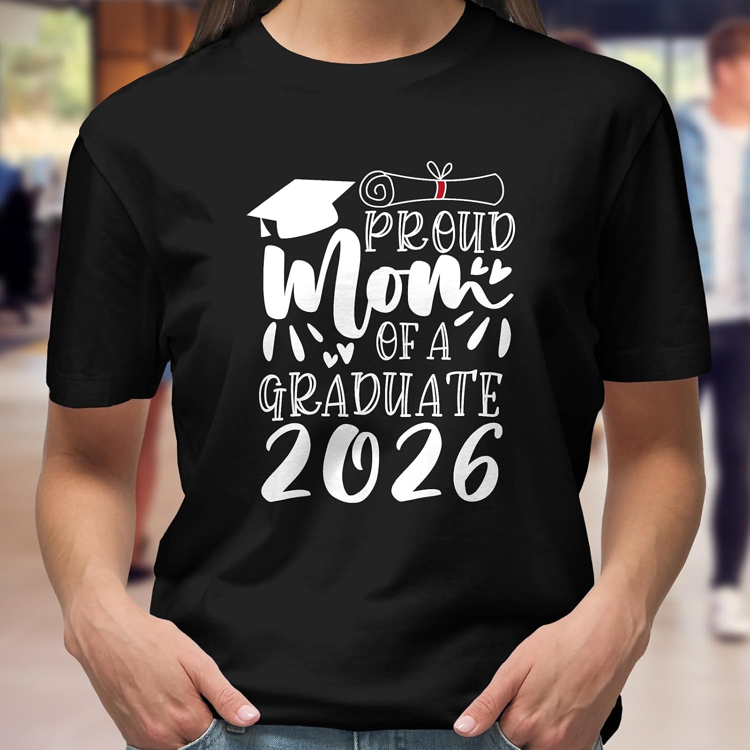 GotPrint Unisex Proud Mom of a Graduate 2026 Funny Shirt Grad, Graduation Gift for Men, Women, Kids, Graduate T-Shirt