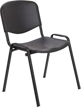 Office Hippo Heavy Duty Canteen Chair, Versatile & Robust Stackable Wipe Clean Chair With Strong Frame & Hygienic Seat, Up To 115kg Weight, Hard Wearing, Blue, 5 Pack