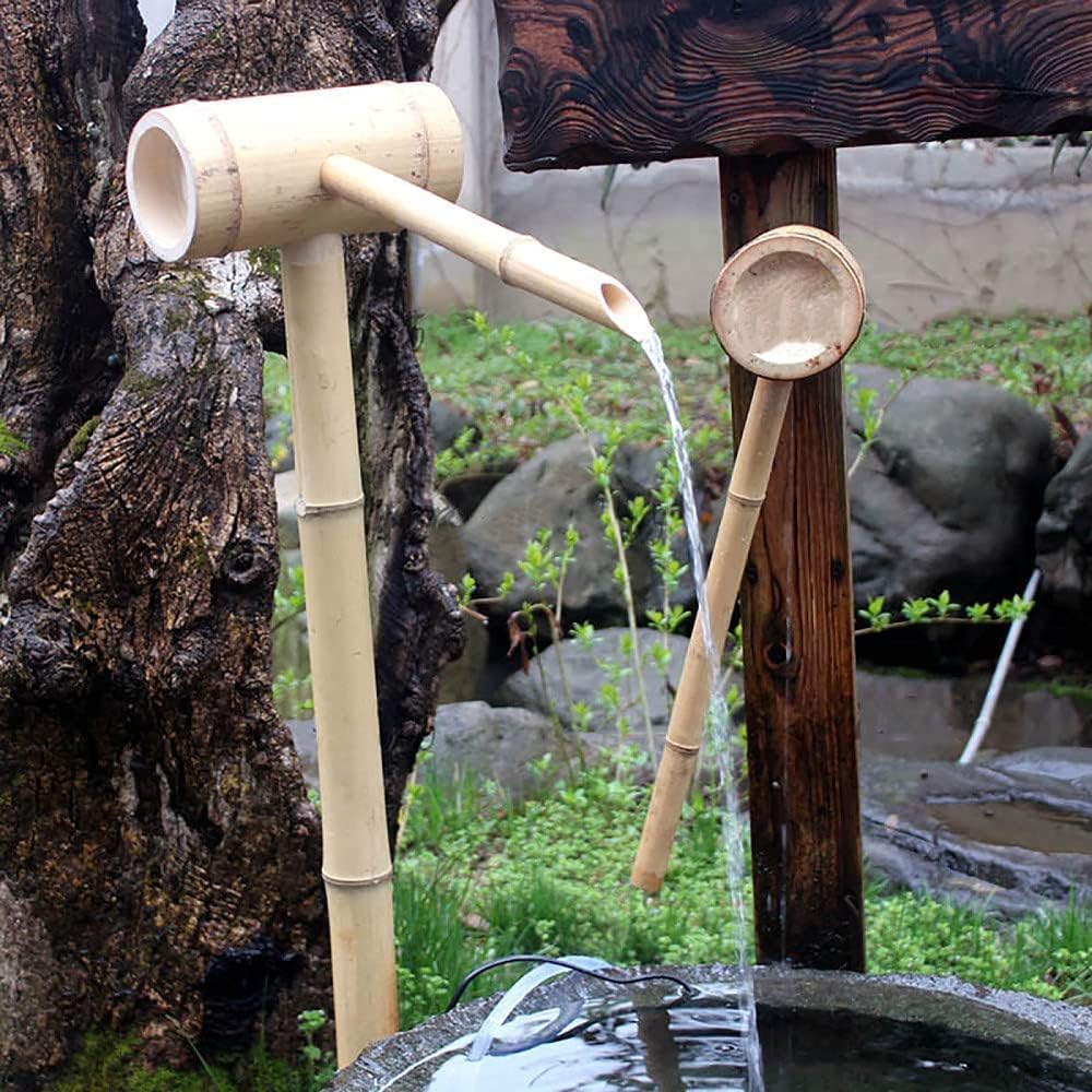 Amazon.co.jp: 竹の水噴水 庭の特徴 庭の水流の音 手作りの水の流れの特徴 : DIY・工具・ガーデン