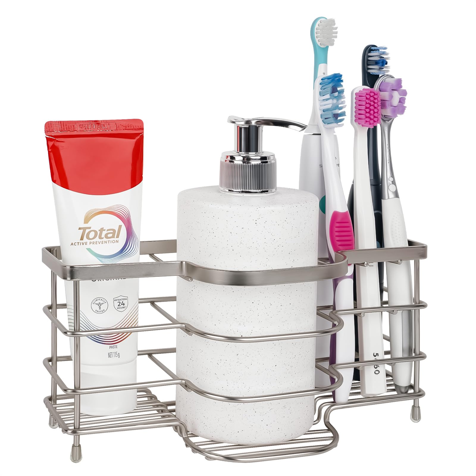 Support brosse à dents électrique en acier inoxydable 7 fentes Linkidea
