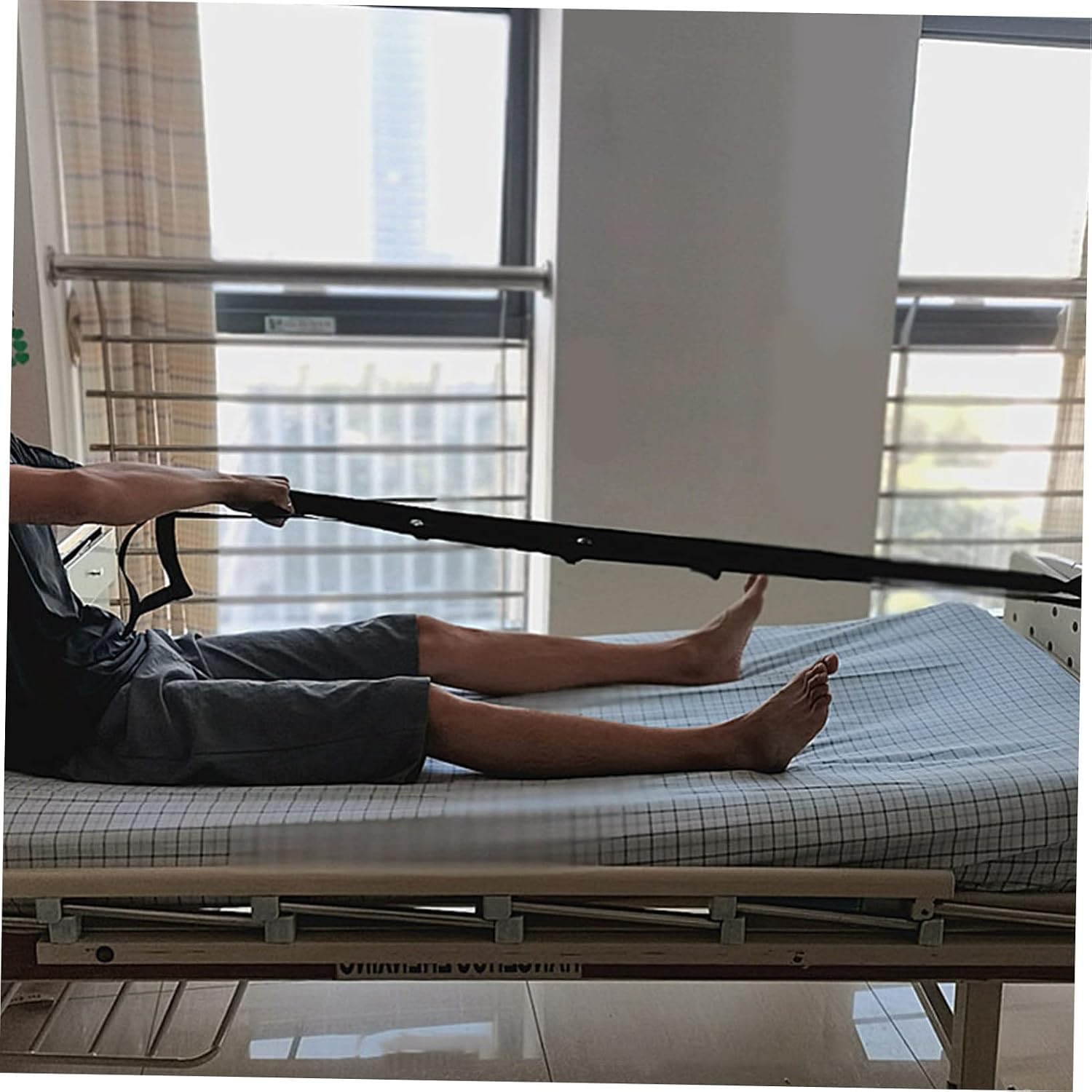 GARVALON Elderly Bed Ladder Assist Pull up Helper Handle Rails for Seniors Full Bed Aid