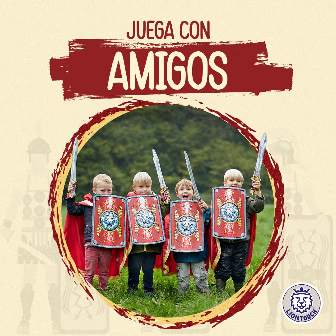 Liontouch - Escudo Scutum Romano de Legionario para Niños 3+ Años | Juguete de Espuma Histórico para Juego como Soldado en Antigua Roma | Armas y Armaduras Seguras, Disfraces y Trajes de Gladiador