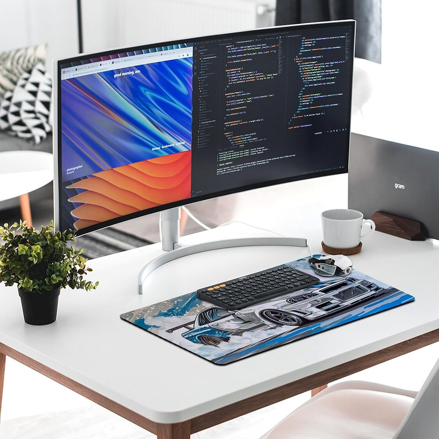Large Mouse Pad Drift Car JDM Car R34 Art Desk Mat Computer Accessories Gaming Office Organizers Supplies Decor Essentials Keyboard Pads for Desk Rubber 40X75cm, Style