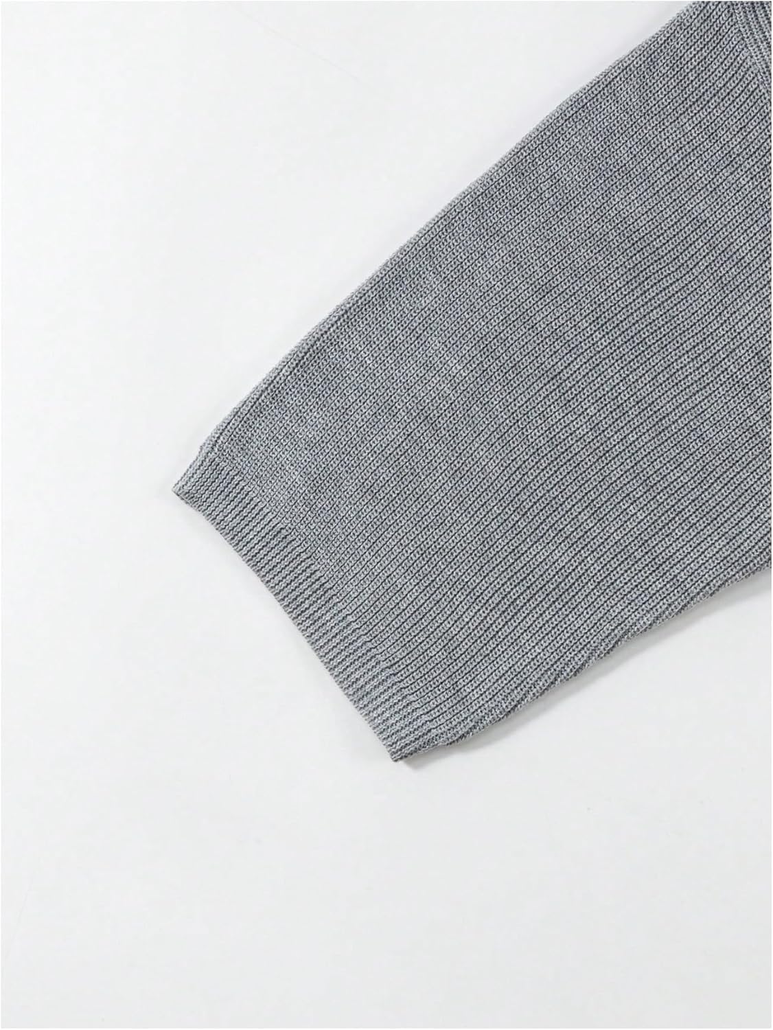 Verdusa Men's Drop Shoulder 3/4 Sleeve Sweaters Crew Neck Ribbed Knit Tops - Image 4