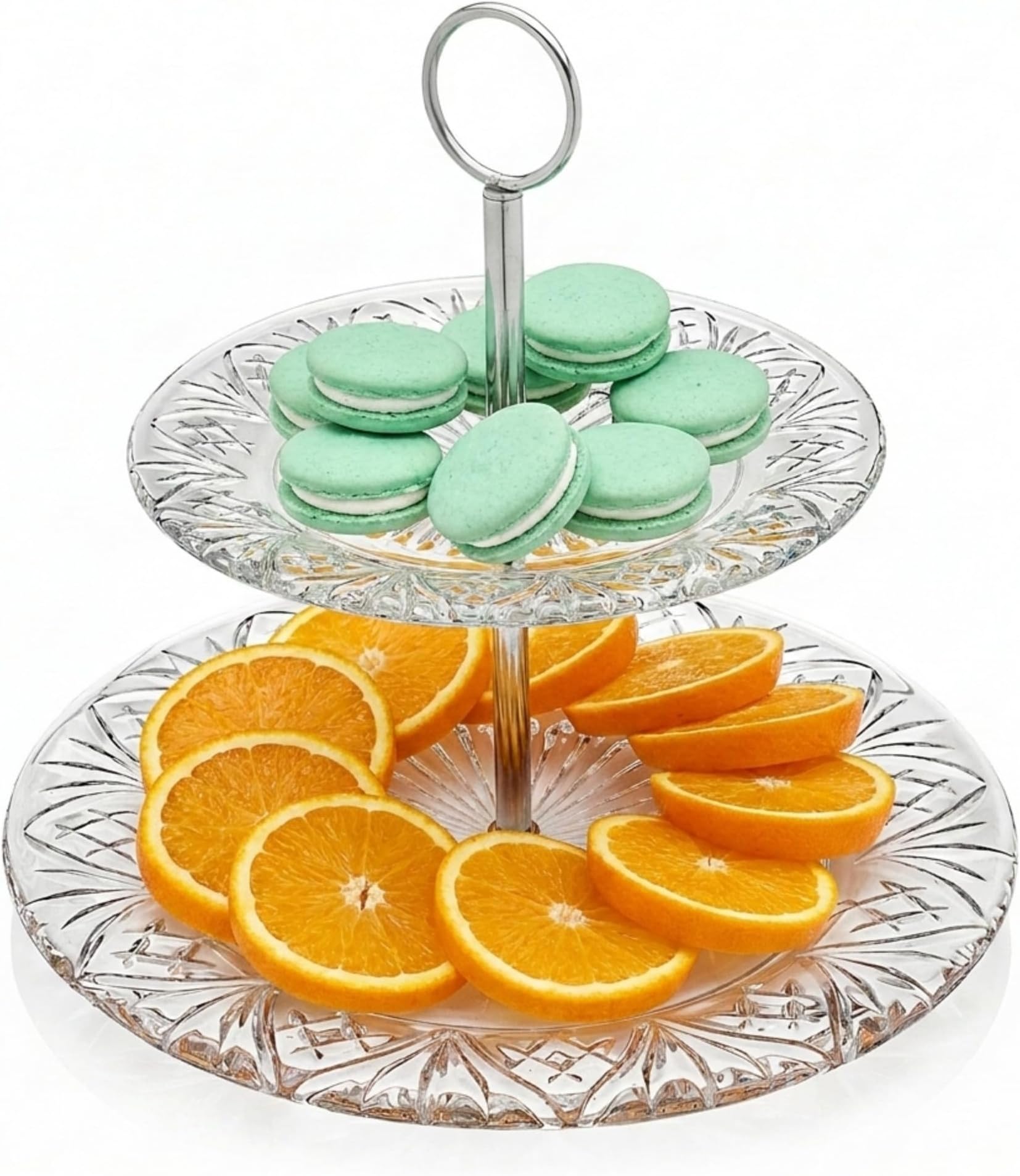 Godinger 2 Tier Platter Tray Server - Dublin Collection