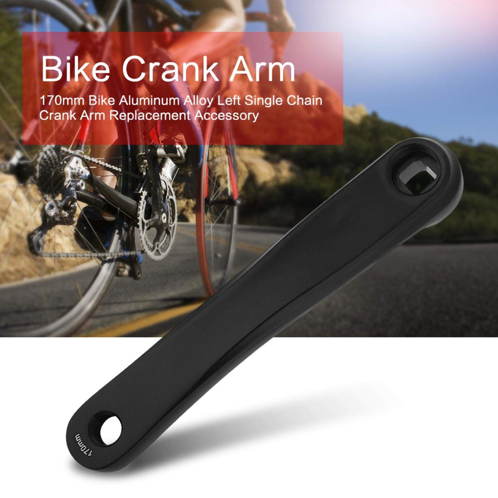 QIAMNI Fiets Linker Crank Arm Set Fiets Linker Crank Arm Set 170 mm Aluminium Enkele Snelheid MTB Crankstel (Vierkant Gat/Rhombic Gat) (Rhombic Gat Zwart