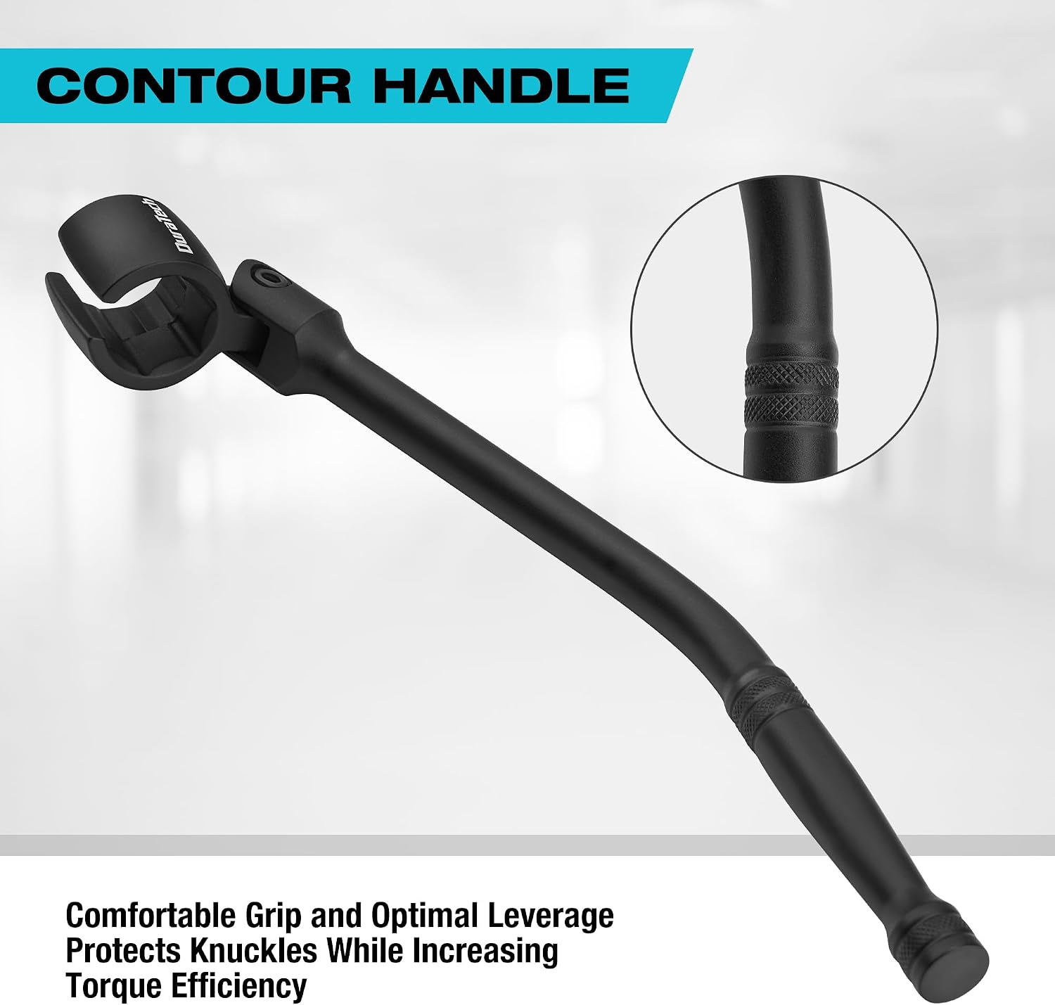 DURATECH 7/8" (22mm) O2 Sensor Wrench, Flexible Head Oxygen Sensor Wrench with 6-Point & 12-Point Double Ends, Contour Handle, Premium Alloy Steel, Black Finish