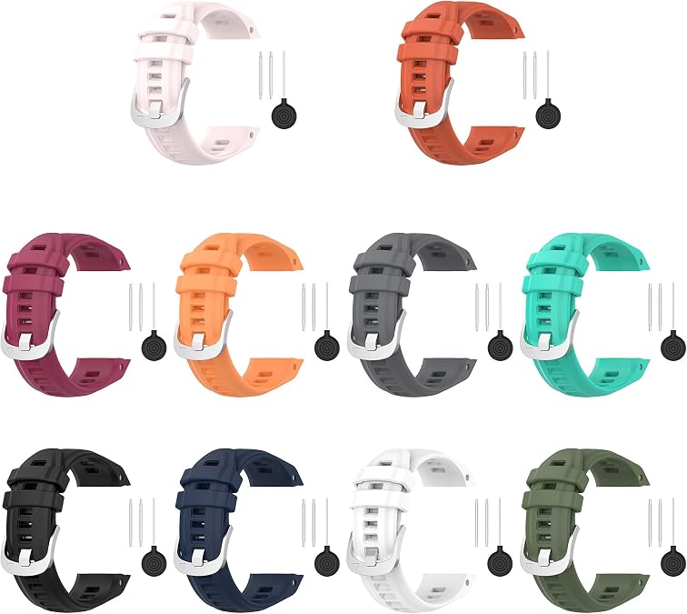 Band for Garmin Instinct 2S, Soft Silicone Replacement Watch Band Strap for Garmin Instinct 2S Solar (No Tracker)