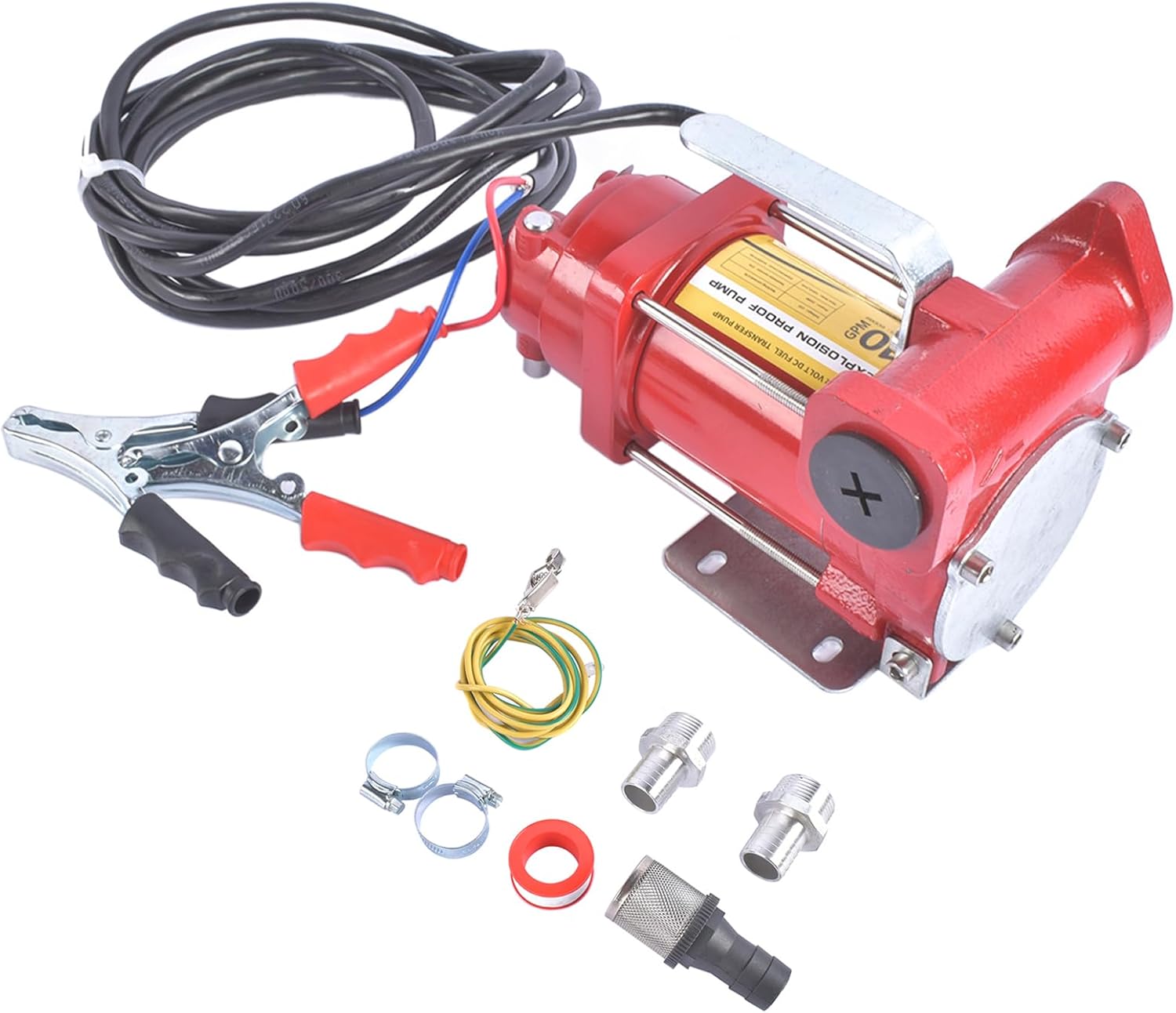 12V 10 GPM DC Fuel Transfer Pump Automatic Gasoline High Flow DC Diesel Transfer Pump Heavy Duty Fuel Oil Transfer Pump for Gasoline, Diesel, Kerosene, Biodiesel Vahaha