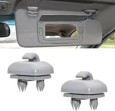 2PCS Sun Visor Hook Clip, Upgraded Car Interior Sun Screen Holder Hook Bracket for A3 A4 Q3 Q5 A5 A1, Replaces OEM # 8U0857562A #8E0857562 Grey