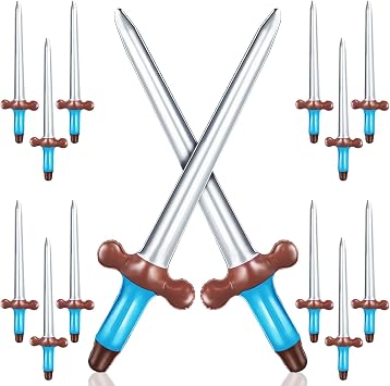 15 Pcs Inflatable Pirate Swords,Inflated Plastic Blow Up Sword Toy | Theme Party Birthday Swimming Pool Party Supplies Favors,Halloween Pirate Costume Accessories Stage Props