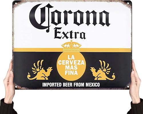 Letreros de cerveza Corona | Decoración de cueva de hombre | Letreros de metal vintage de lata | Decoración retro para el hogar | Póster de pared