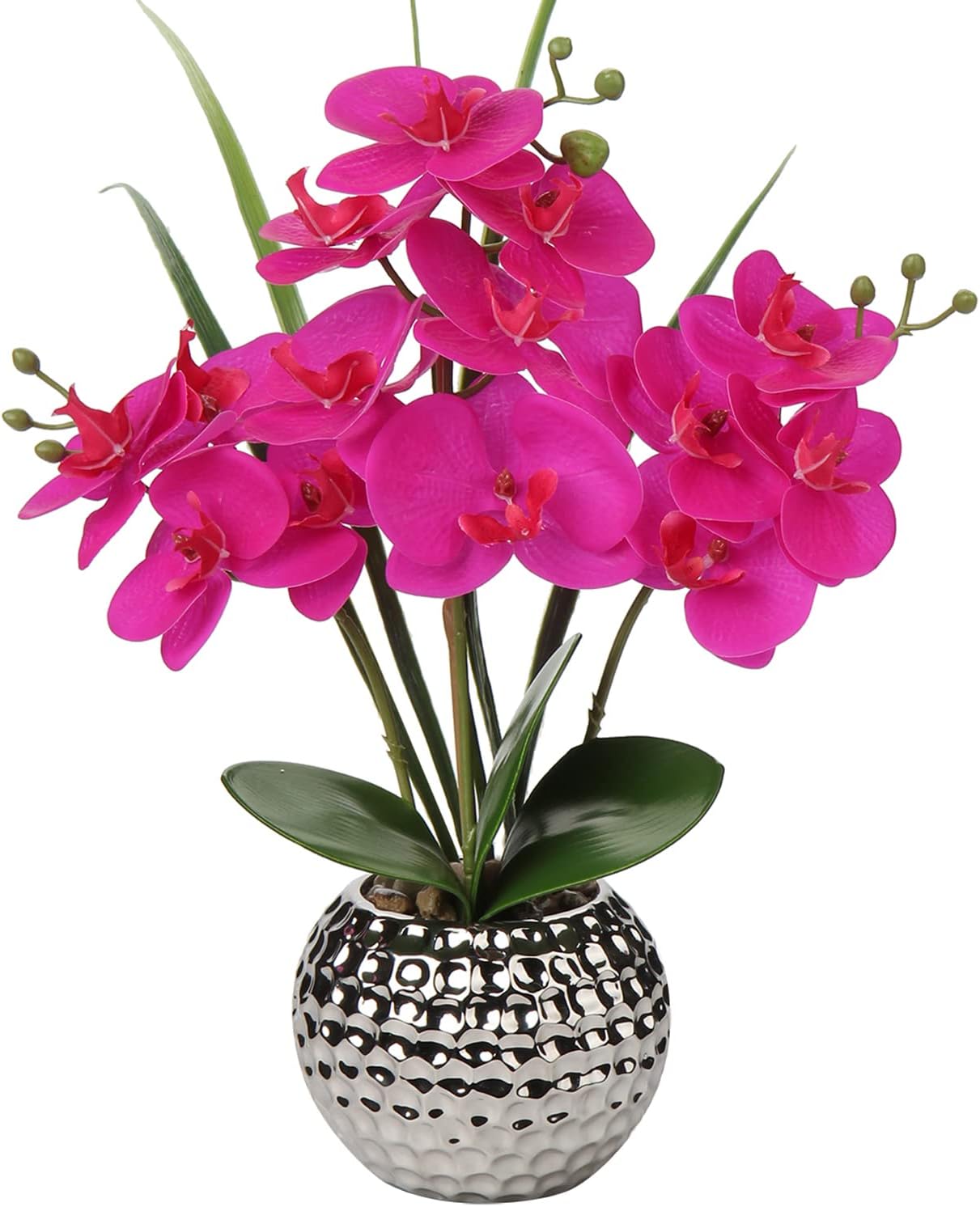 Briful Orchids Artificial Flowers, 20'' Hot Pink Faux