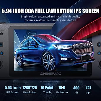 Daxceirry WIN600 Video Handheld PC Game Console Win 11 Edition 8G DDR4 with 256G M.2 SSD, Support Steam OS with AMD Athlon Silver 3050e 5.94in OCA Full Lamination IPS Screen